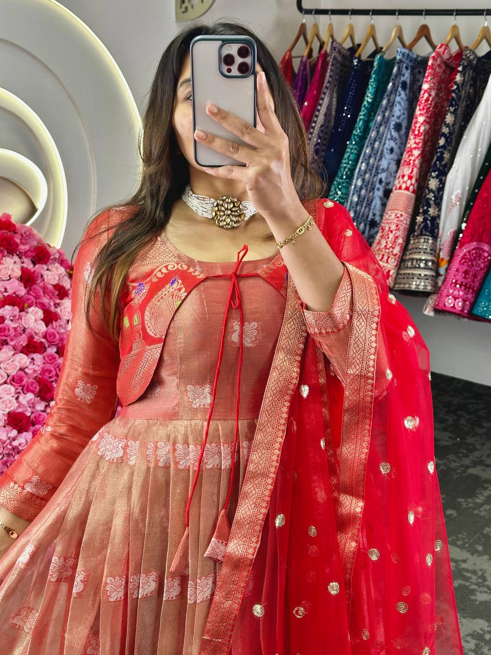 Latest Kotta Silk Jacquard Work Koti Gown