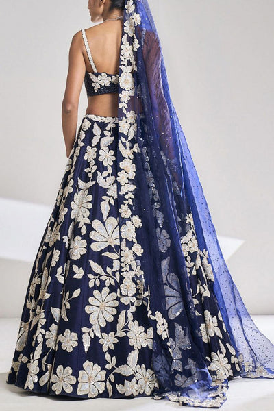 Blue Color Embroidered Sequence Silk Georgette Lehenga Choli