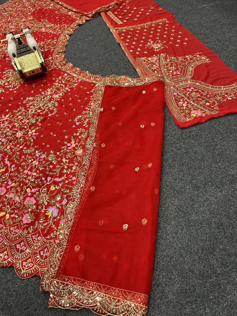 Latest Red Color Georgette Sequence Work Lehenga Choli