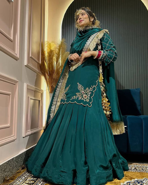 Latest Crape Silk Sequence Work Lehenga Choli