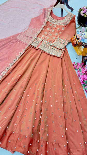 Latest Simmer Silk Moti Sequence Work Lehenga Choli