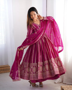 Designer Georgette Sequence Gown Set