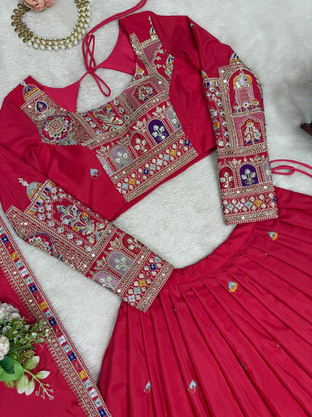 Wedding Wear Crape Silk Sequence Lehenga Choli