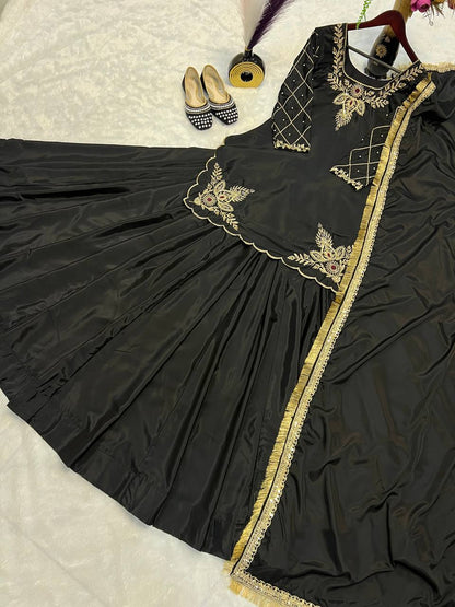 Latest Crape Silk Sequence Work Lehenga Choli