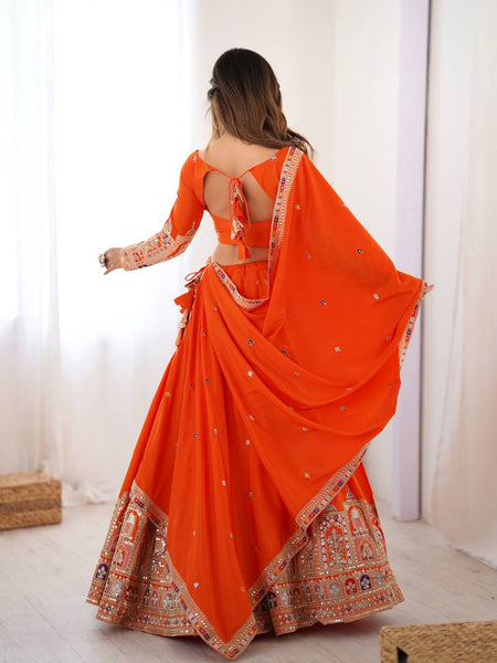 Wedding Wear Crape Silk Sequence Lehenga Choli