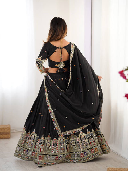 Wedding Wear Crape Silk Sequence Lehenga Choli