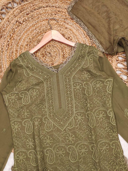 Party Wear Georgette Chikankari Embroidery Suit