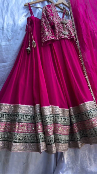 Wedding Wear Rani Georgette Lehenga Choli