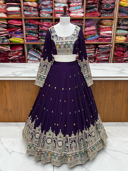 Latest Vichitra Silk Full Stitched Lehenga Choli