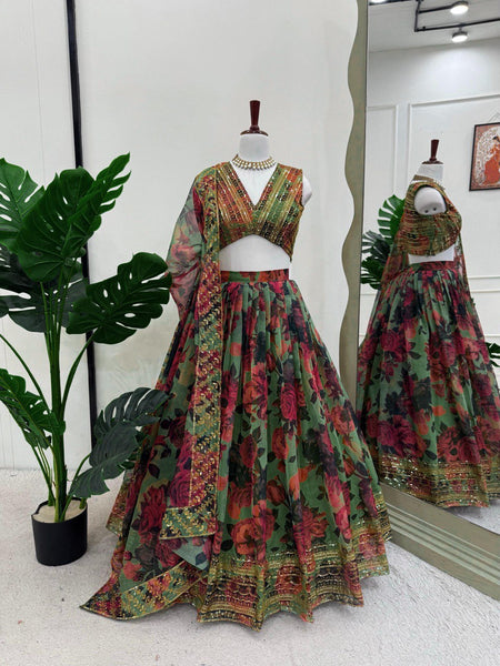 Letest Organza Full Stitched With Sequnce Work Lehenga Choli