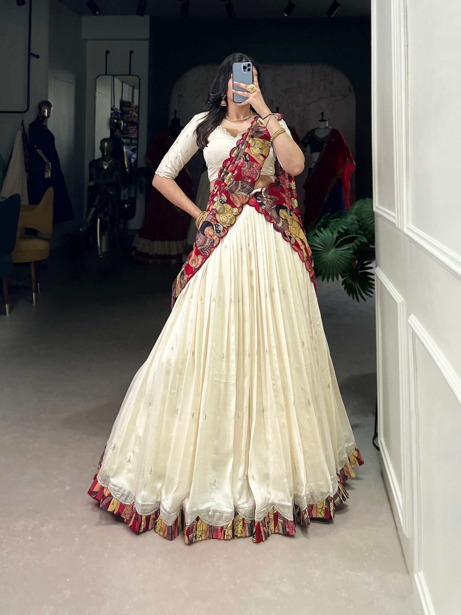 Wedding Wear Vichitra Silk Embroidery Lehenga Choli