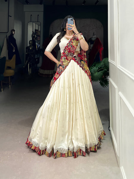 Wedding Wear Vichitra Silk Embroidery Lehenga Choli