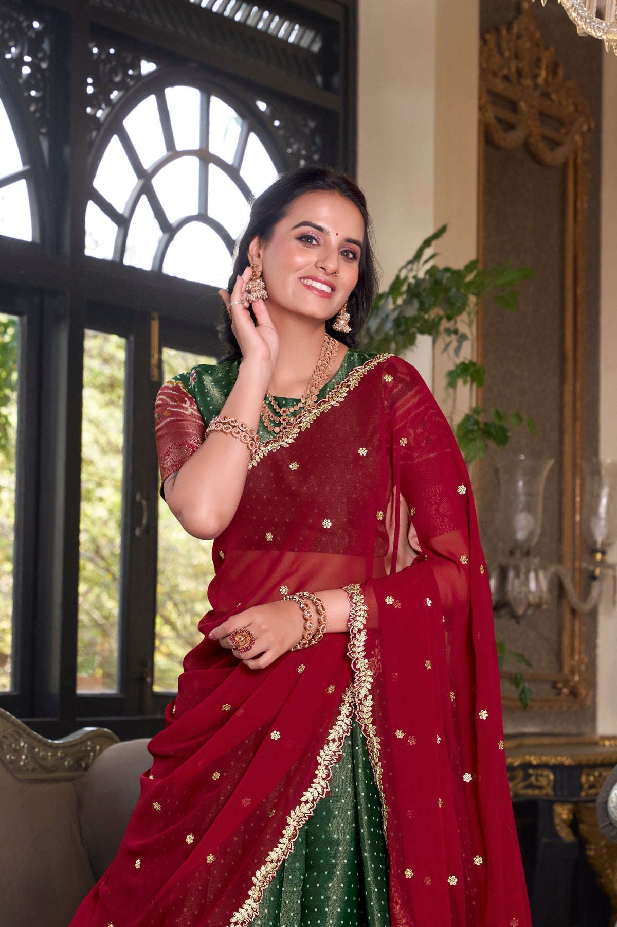 Kanchipuram Zari Weaving Lehenga Choli