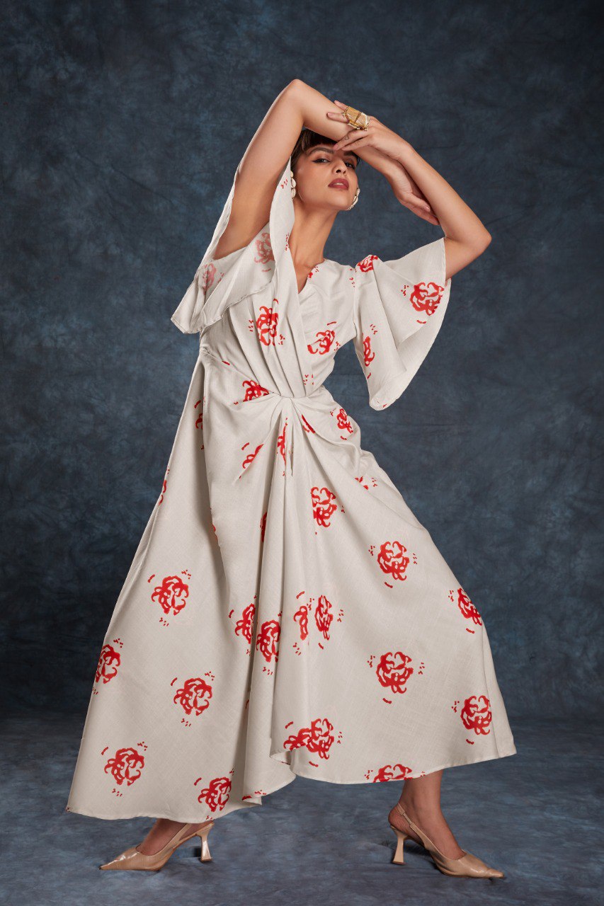 Off White Color Linen Printed Co-Ord Set