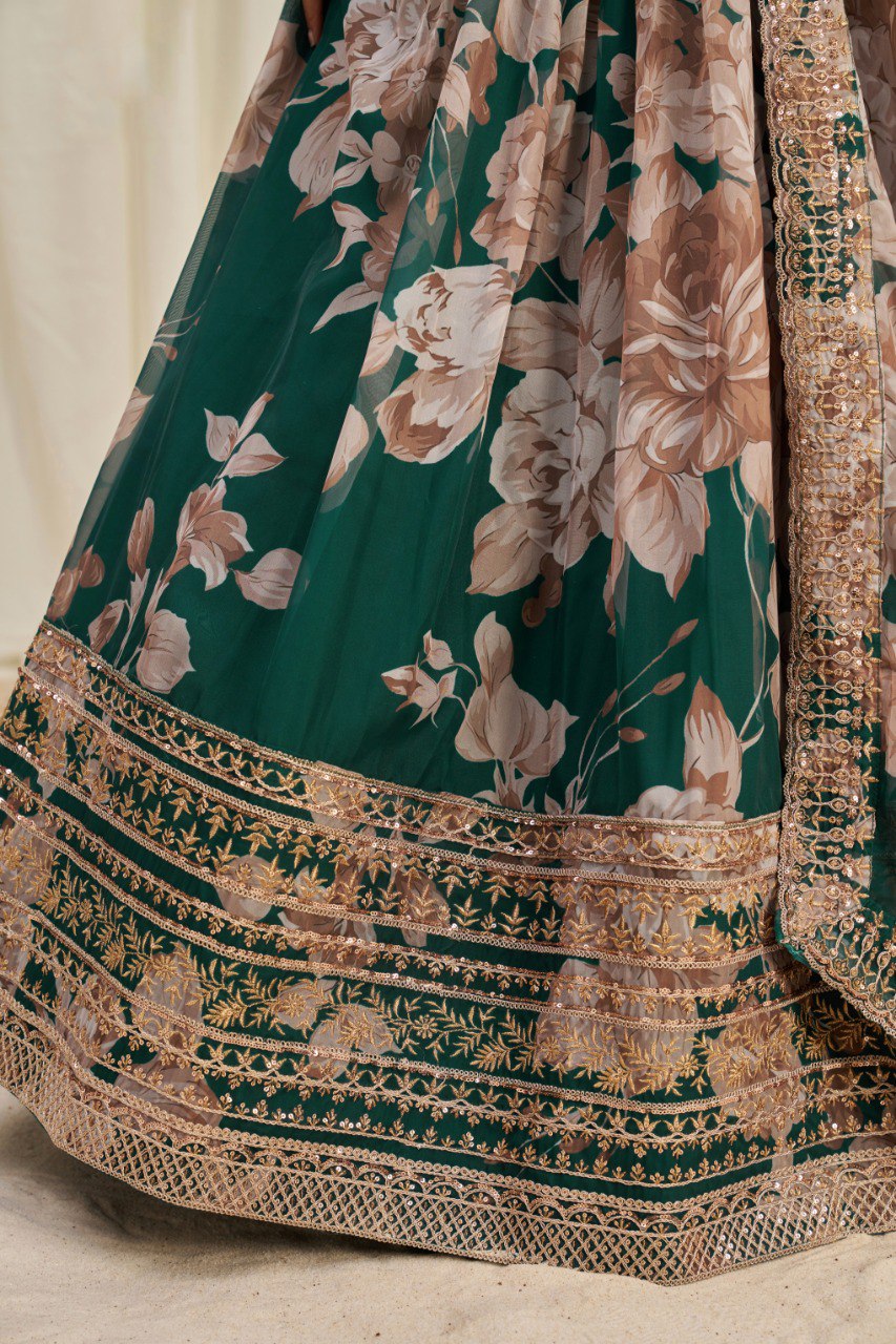 Wedding Wear Organza Sequence Lehenga Choli
