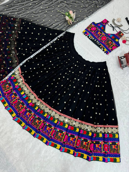 Latest Georgette Chine Stitch Kodi Work Lehenga Choli