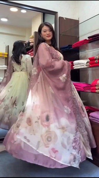 georgette anarkali sequence suit