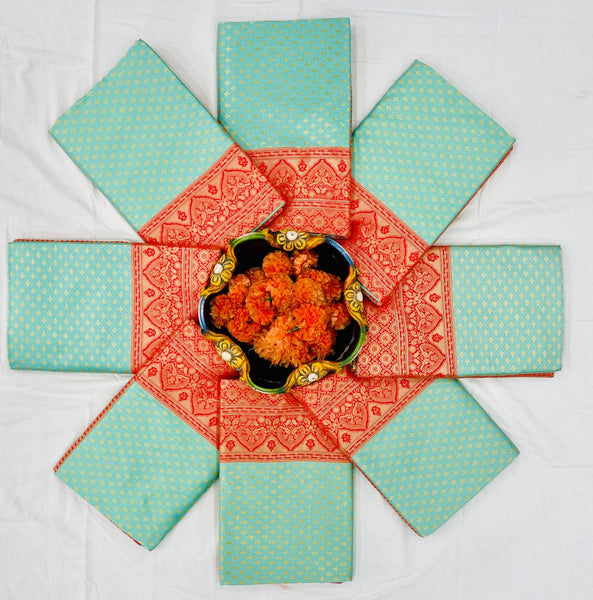 Blue Party Wear Latest Pallu & Jacquard Work On All Over The Saree