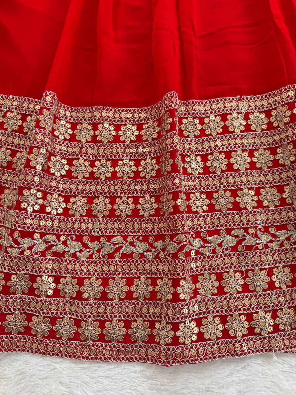 Designer Georgette Anarkali Suit with Pant & Dupatta | Wedding & Festive Collection