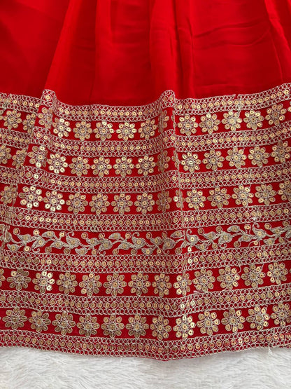 Designer Georgette Anarkali Suit with Pant & Dupatta | Wedding & Festive Collection