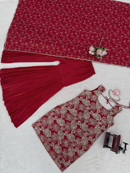 Latest Simmer Silk Kurta Sharara Dupatta