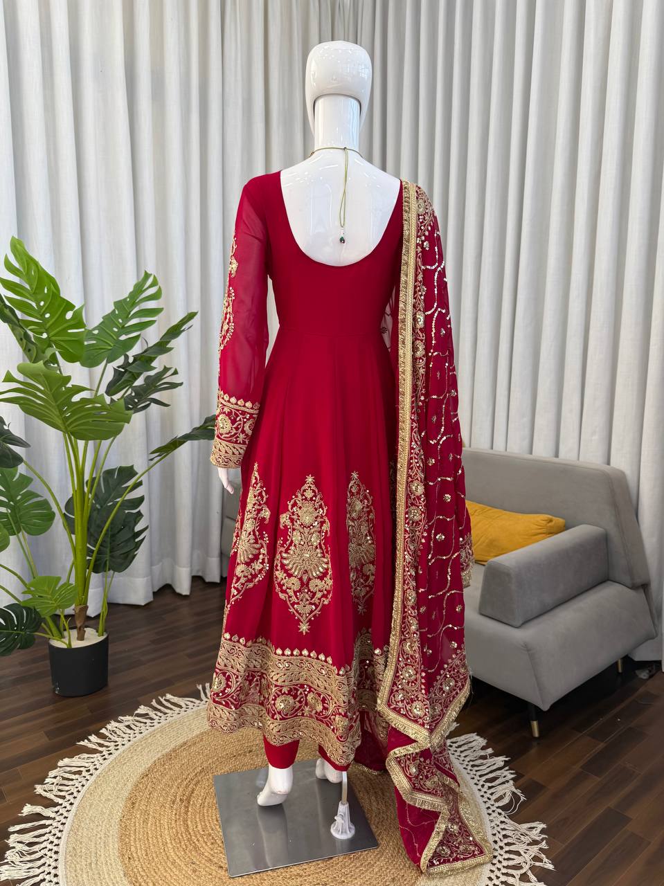 Exquisite Anarkali Suit Set – Faux Georgette with Sequence Embroidery