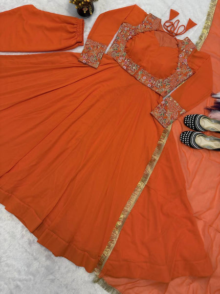 Designer Maxi Anarkali Suit with Embroidered Koti (Jacket)