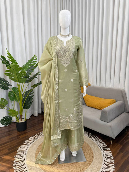 Exquisite JMC Silk Thread-Work Suit Set