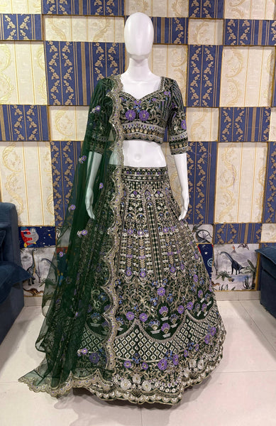 Heavy Mono Satin Silk Lehenga with Coding Sequins Work