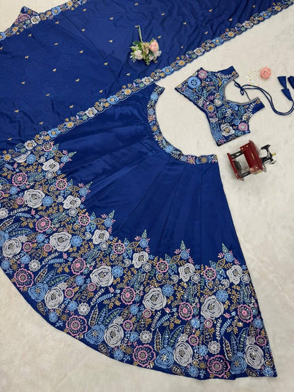 Heavy Chinon Silk Lehenga Choli with Sequence Work