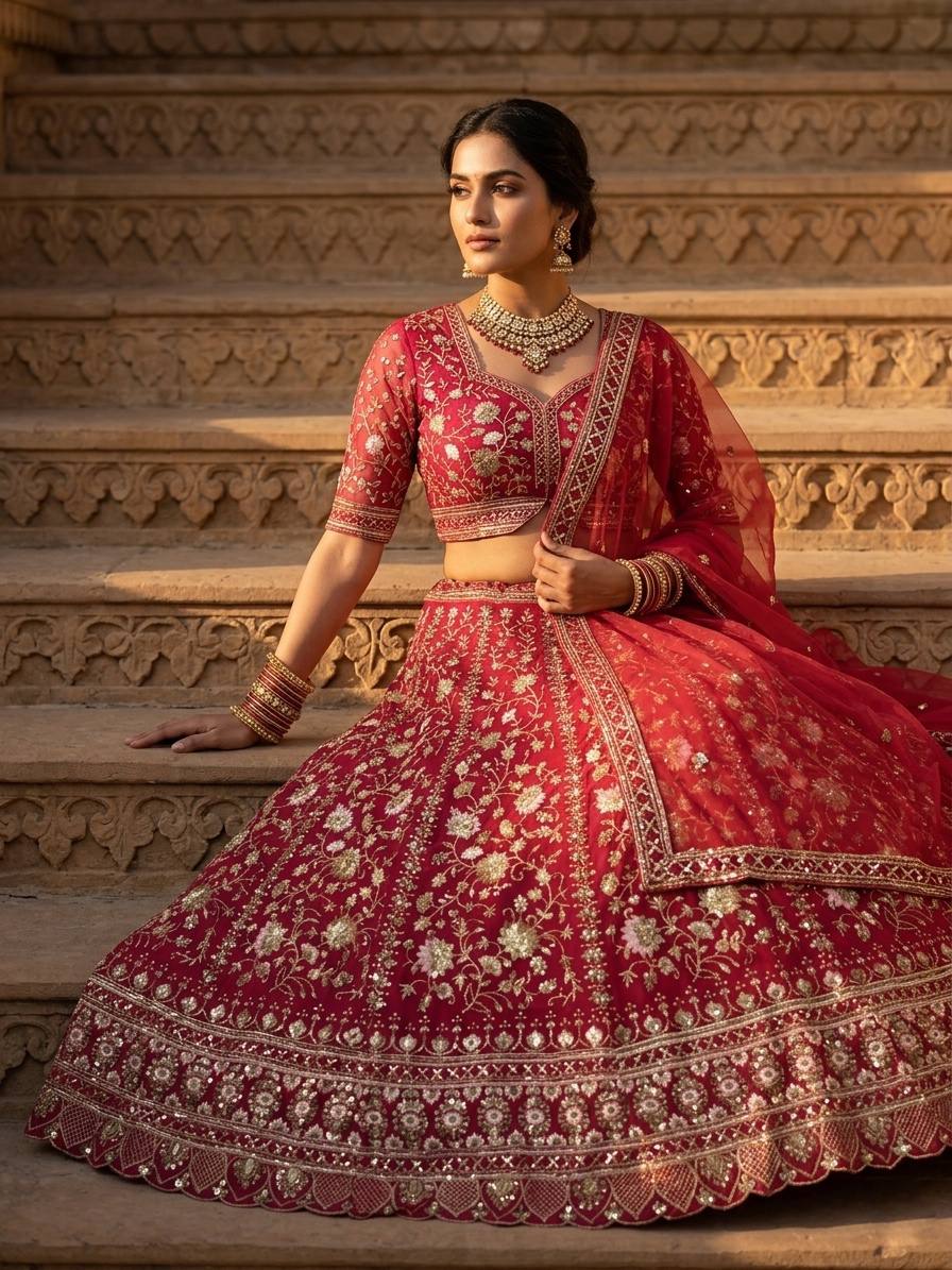 Premium Faux Georgette Lehenga Choli with Sequence Embroidery