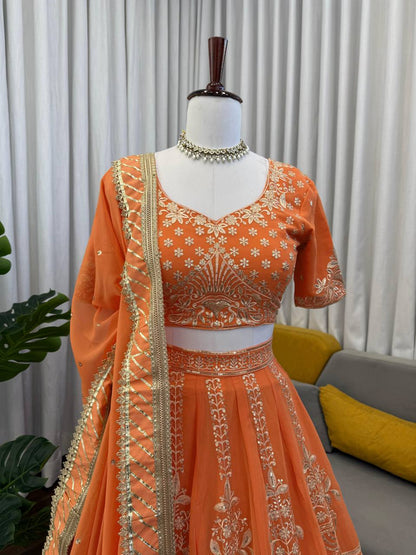 Premium Faux Georgette Sequence Embroidery Lehenga Choli