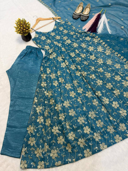 Premium Heavy Crushi Silk Anarkali Suit Set