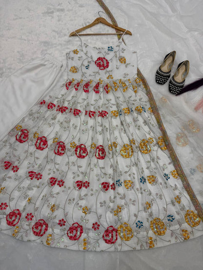 Premium Crushi Silk Anarkali Suit Set