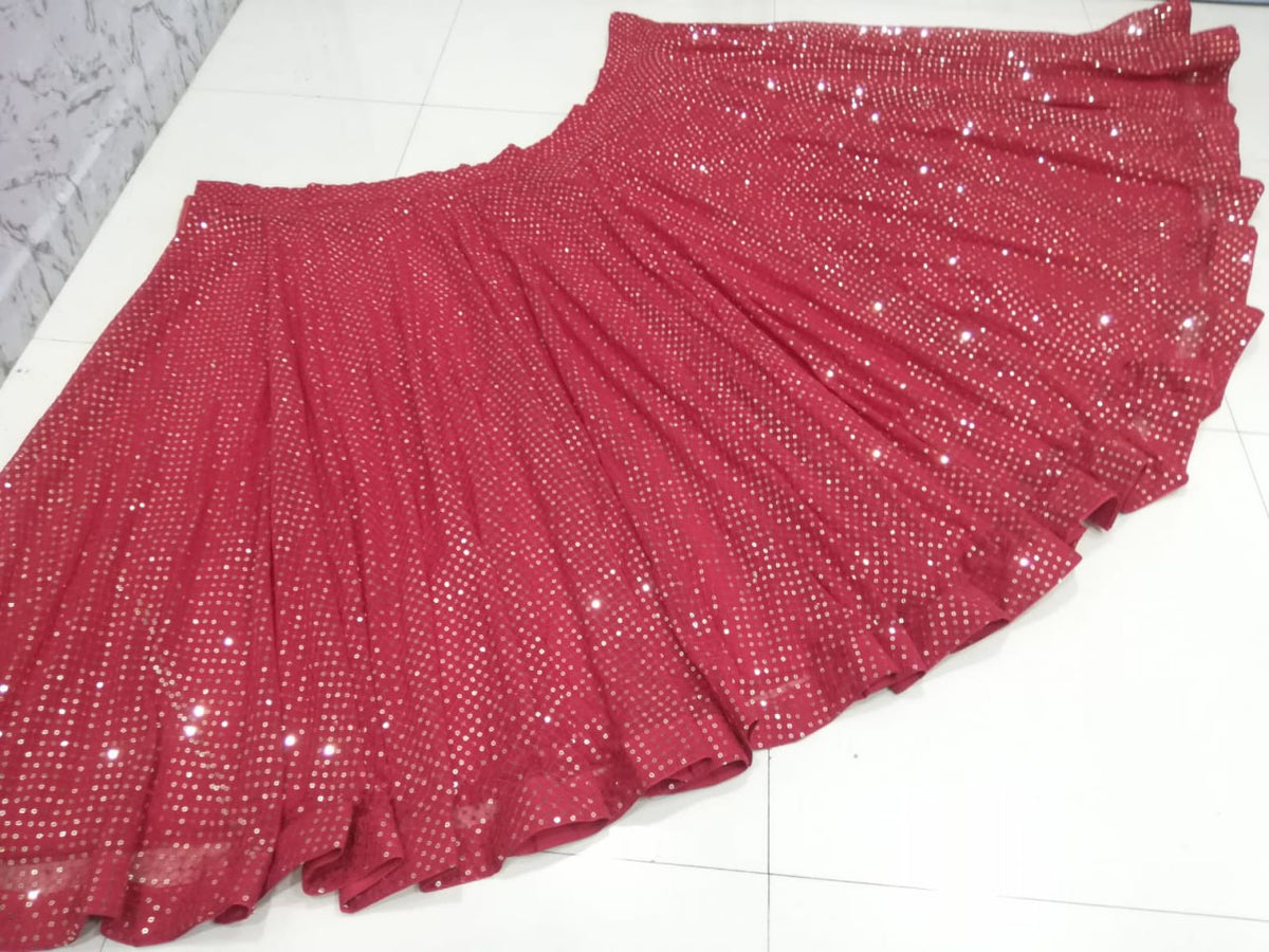 Premium Faux Georgette Sequin Embroidered Lehenga Choli Set
