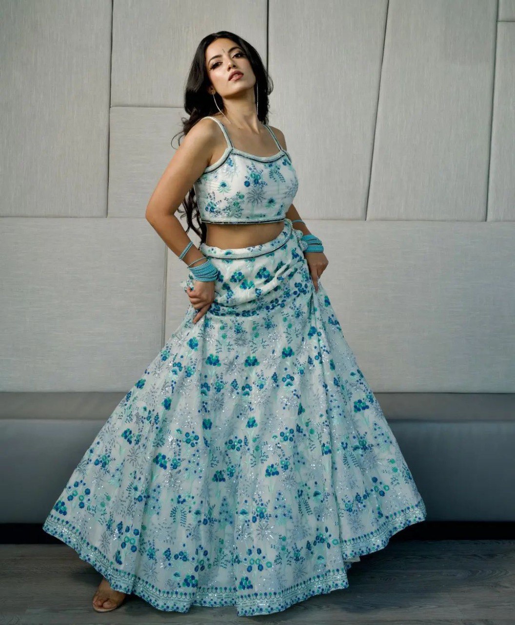 Exquisite Multi-Color Faux Georgette Lehenga Choli Set