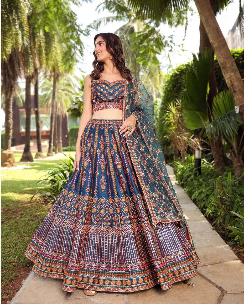 Exquisite Sequins Embroidered Chinon Lehenga Choli Set
