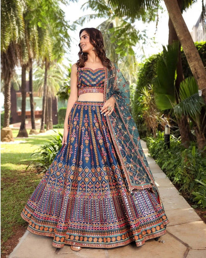 Exquisite Sequins Embroidered Chinon Lehenga Choli Set