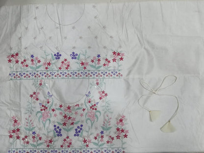 Exquisite Cream Georgette Lehenga Choli with Multi Thread Embroidery
