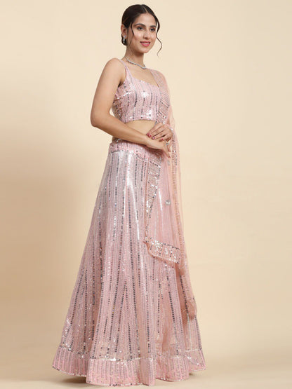 Georgette Sequin Embroidery Lehenga Set