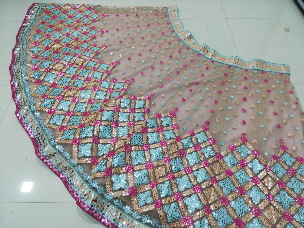 Butterfly Net Mirror-Work Lehenga choli set