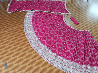 Premium Georgette Sequin Embroidery Lehenga Choli Set