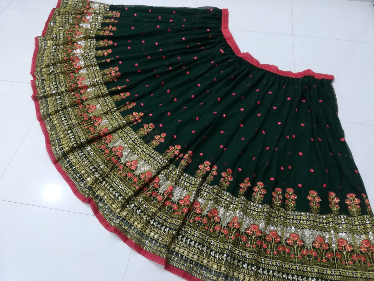 Premium Faux Georgette Sequin Lehenga Set