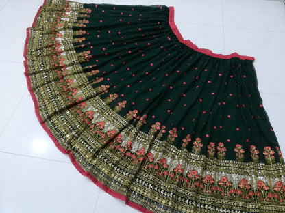 Premium Faux Georgette Sequin Lehenga Set