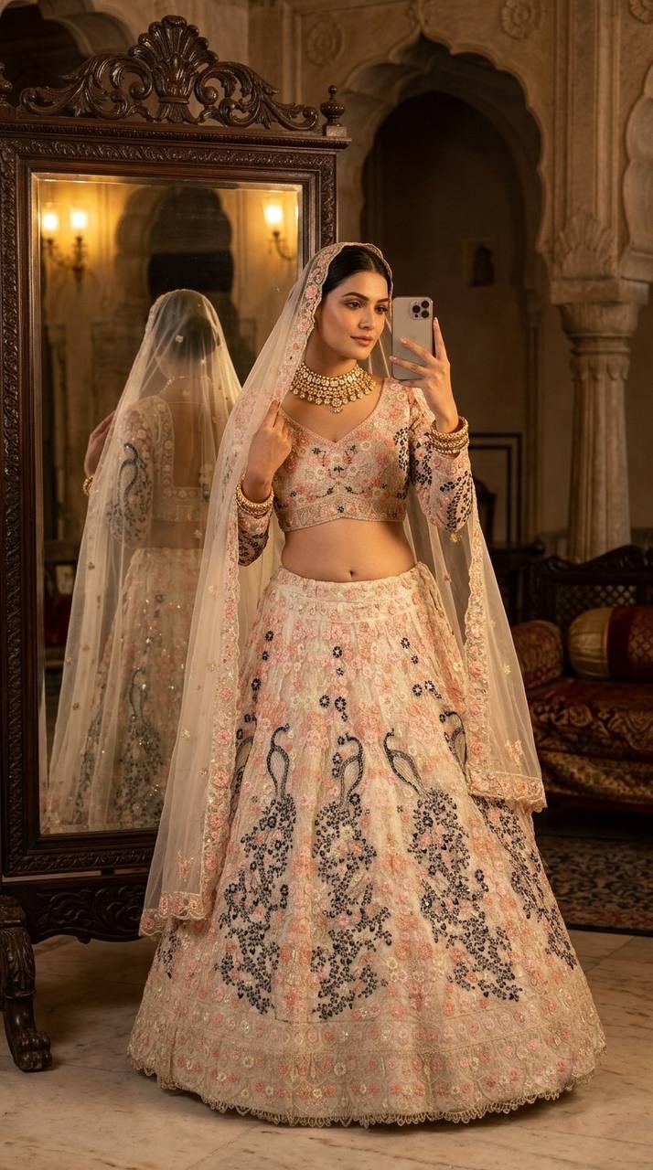 Premium Butterfly Net Lehenga Choli with Coding Sequins Work