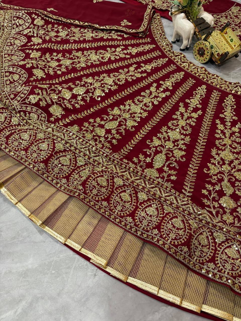Faux Georgette Lehenga Choli with Heavy Coding Sequins Work