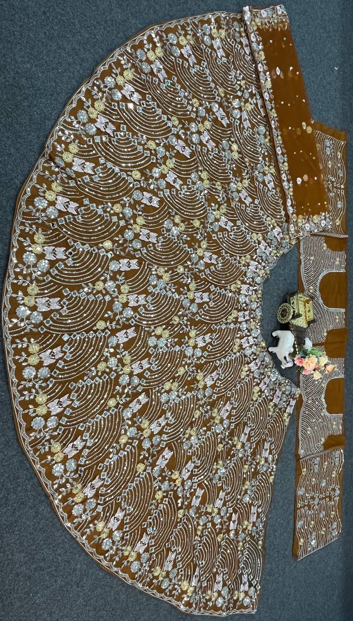 Premium Butterfly Net Lehenga with Real Mirror Sequins Work