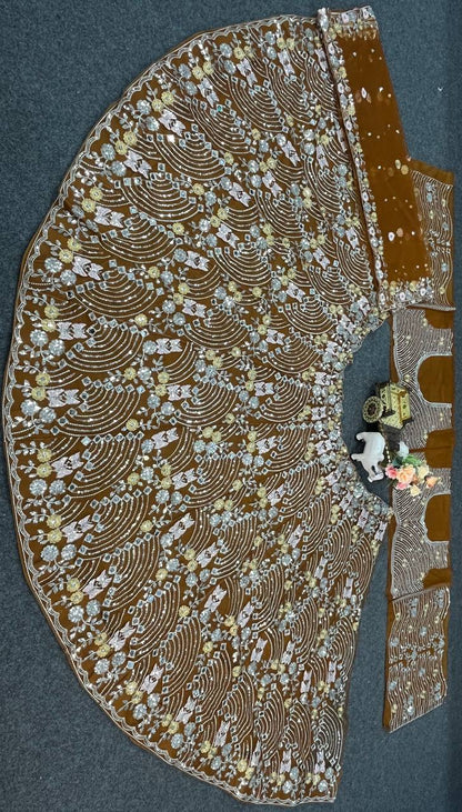 Premium Butterfly Net Lehenga with Real Mirror Sequins Work