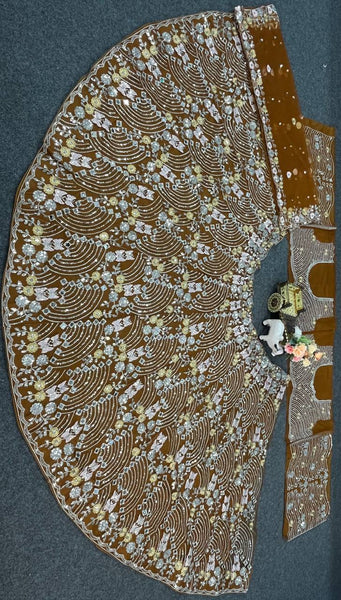 Premium Butterfly Net Lehenga with Real Mirror Sequins Work