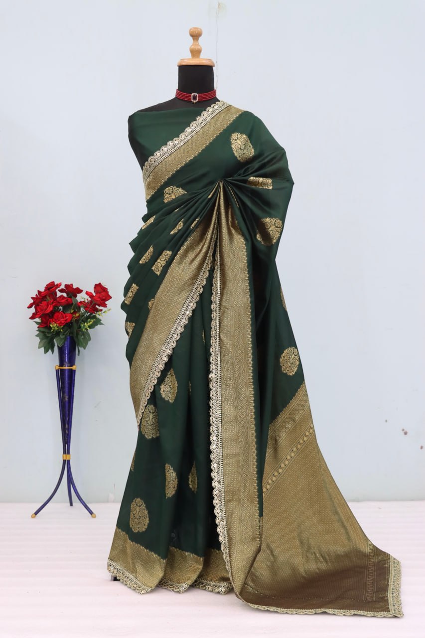 Banarasi Silk Saree With SIlk Blouse Piece For Women